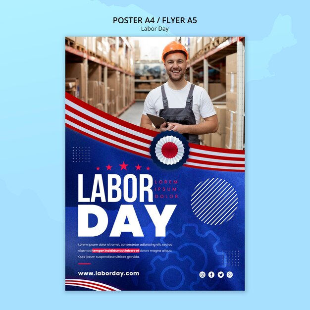 Gradient labor day template