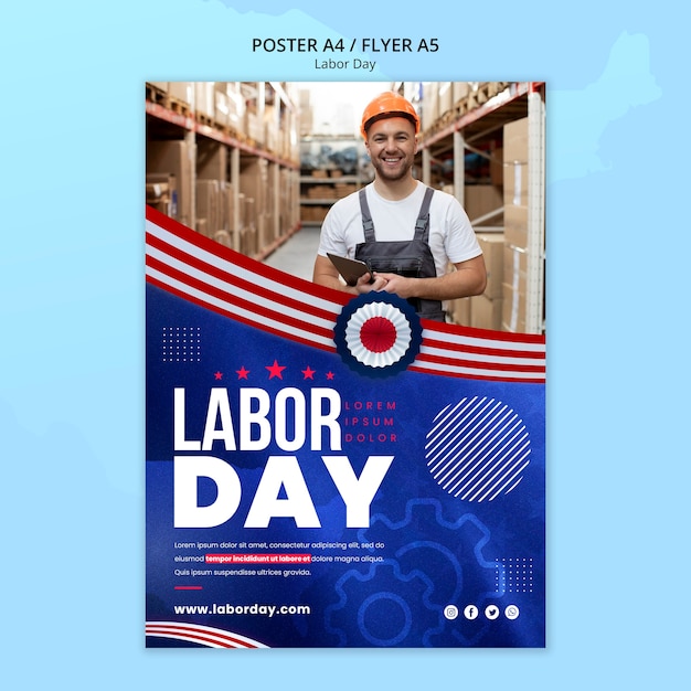 Gradient labor day template