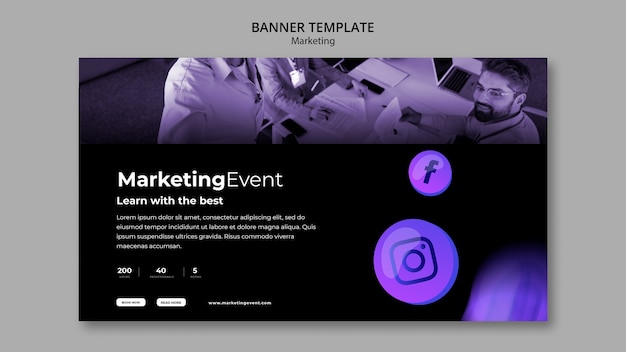 Free PSD gradient marketing banner template