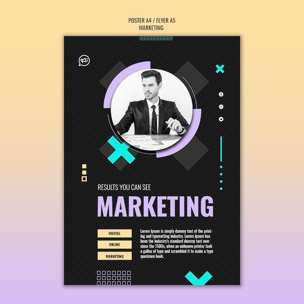 Free PSD gradient marketing design template