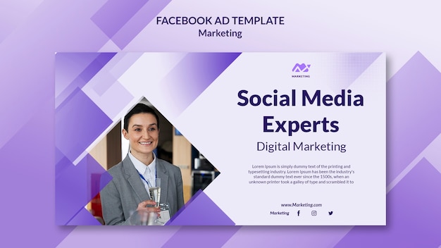 Gradient marketing facebook ad design template