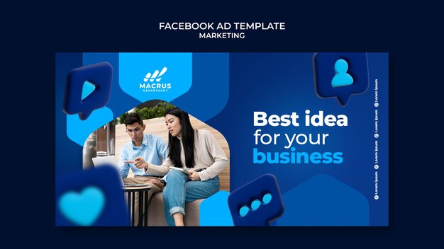 Gradient marketing facebook ad design template