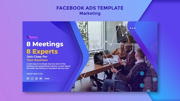 Gradient marketing facebook ad design template