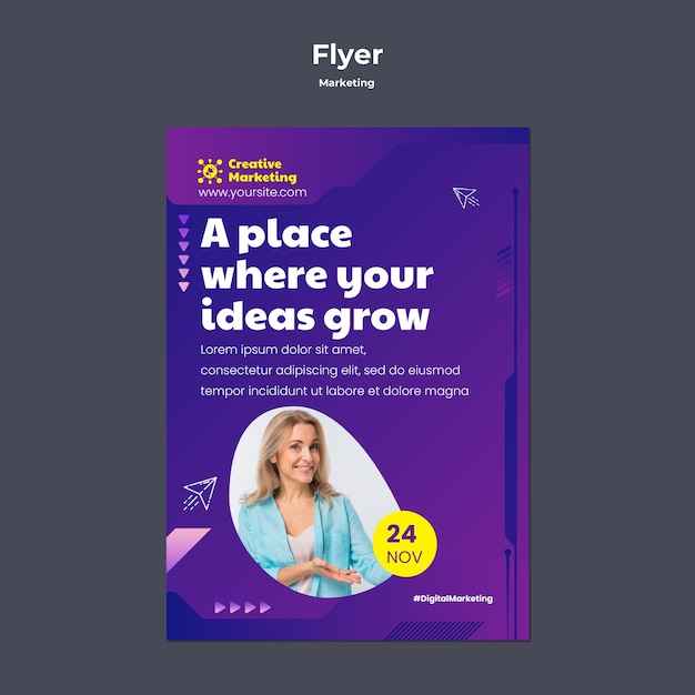 Gradient marketing poster template design