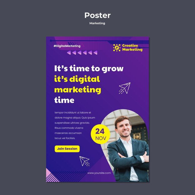 Gradient marketing poster template design