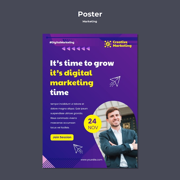 Gradient marketing poster template design