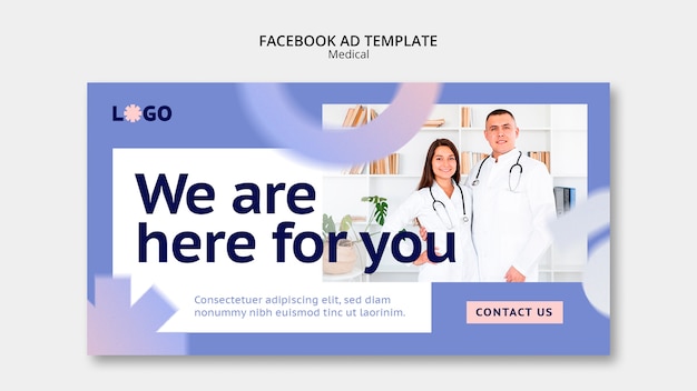 Free PSD gradient medical care facebook template