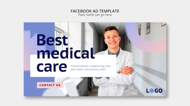 Free PSD gradient medical care facebook template