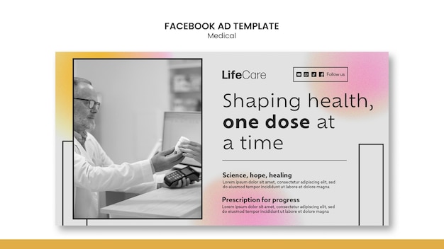 Free PSD gradient medical care facebook template