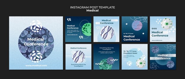 Free PSD gradient medical care instagram posts