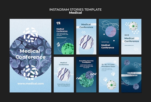 Free PSD gradient medical care instagram stories