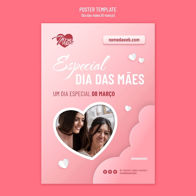 Gradient mother's day poster template