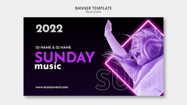 Gradient music event banner template