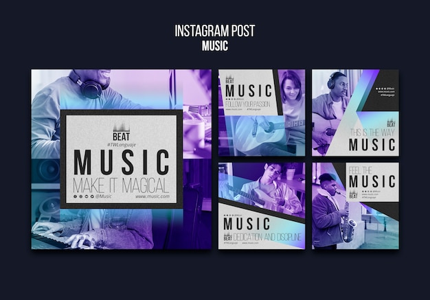 Gradient music event  instagram posts