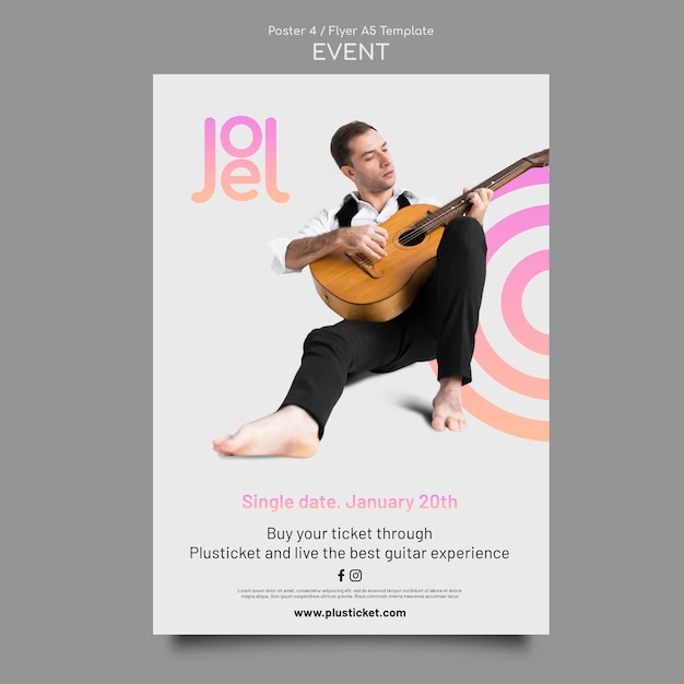 Free PSD gradient music event poster template