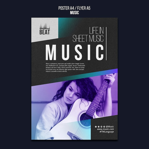 Gradient music event poster template