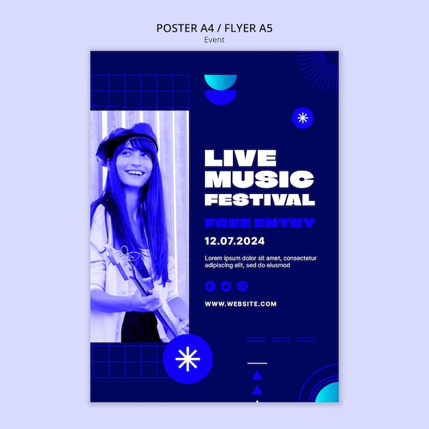 Free PSD gradient music event template