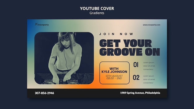 Free PSD gradient music template design