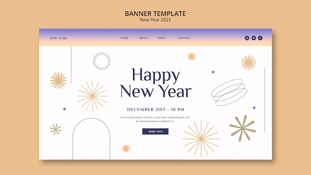 Free PSD gradient new year 2023 banner