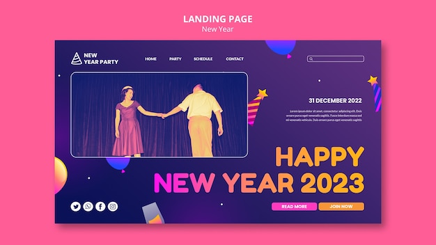 Gradient new year 2023 landing page