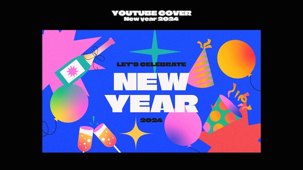 Free PSD gradient new year ceelebration youtube cover