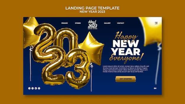 Free PSD gradient new year design template