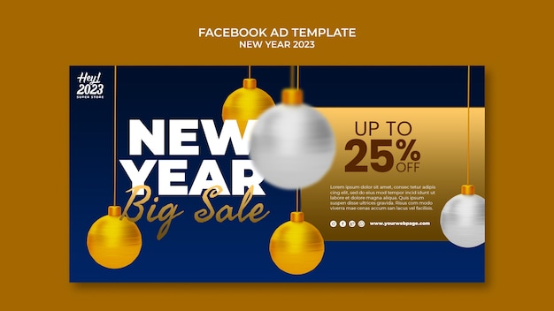 Free PSD gradient new year template design