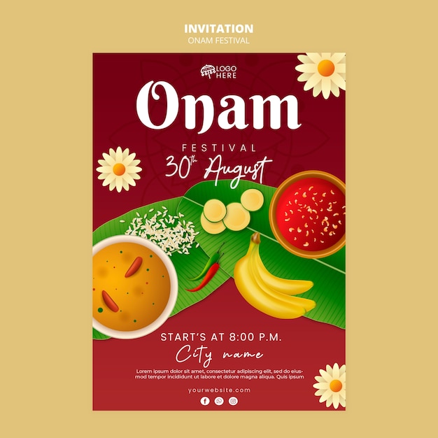 Free PSD gradient onam template design