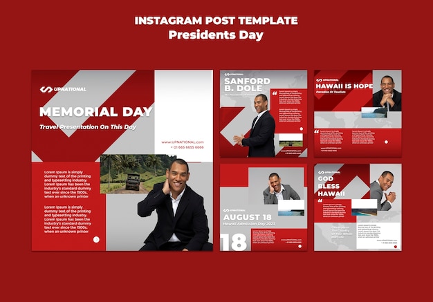 Free PSD gradient president day template