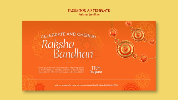 Free PSD gradient raksha facebook ad template