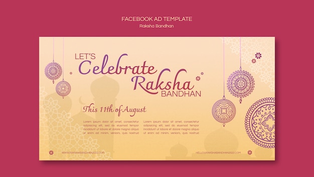 Free PSD gradient raksha facebook ad template