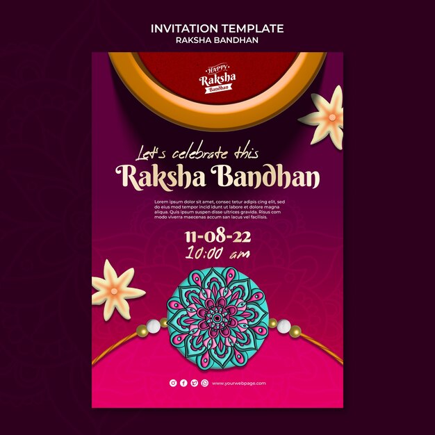 Gradient raksha invitation template