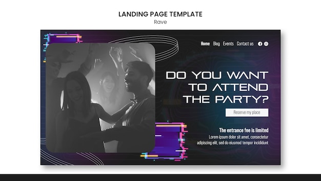 Gradient rave party template