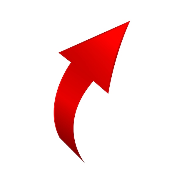 Gradient red arrow isolated