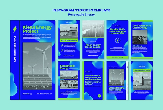 Free PSD gradient renewable energy design template