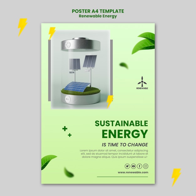 Free PSD gradient renewable energy design template