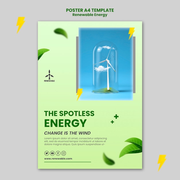 Free PSD gradient renewable energy design template