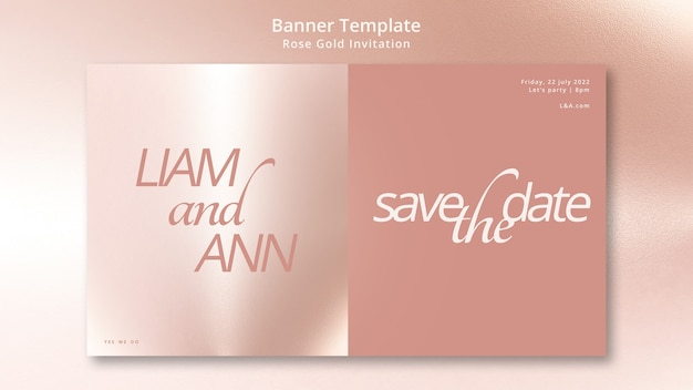 Gradient rose gold invitation banner