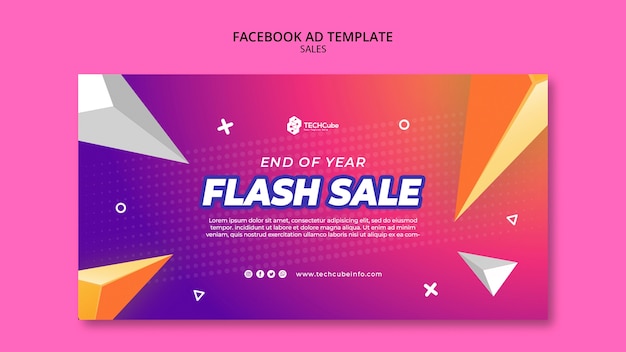 Gradient sales discount facebook template