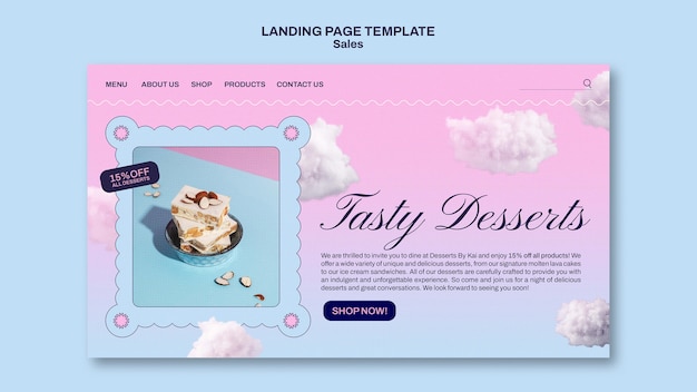 Free PSD gradient sales landing page template