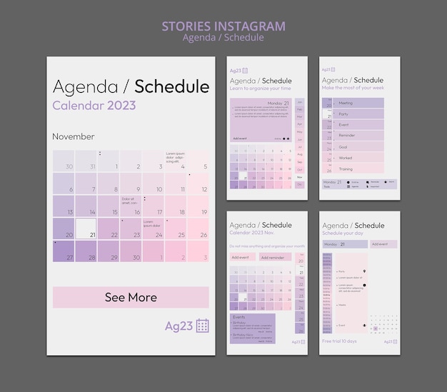 Free PSD gradient schedule design template