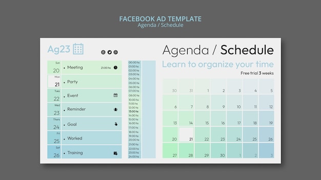 Free PSD gradient schedule design template