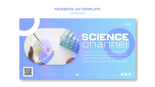 Free PSD gradient science concept facebook template