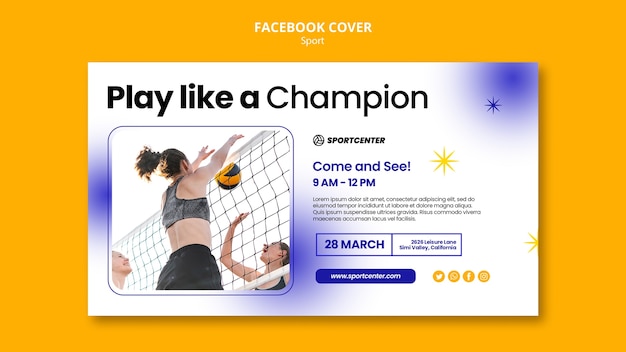 Gradient sport concept facebook cover