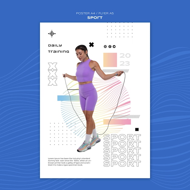 Free PSD gradient sport concept poster template