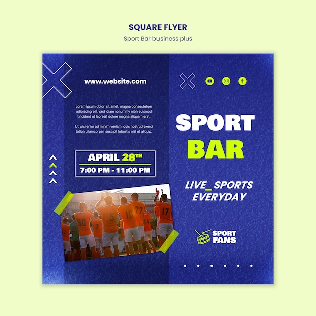 Free PSD gradient sports bar design template