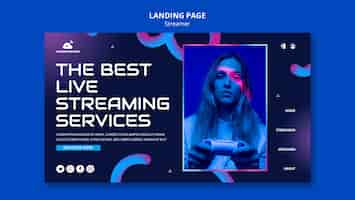 Free PSD gradient streamer job landing page template