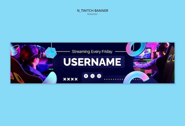 Free PSD gradient streaming hobby template