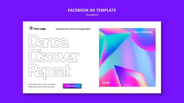 Gradient style facebook template