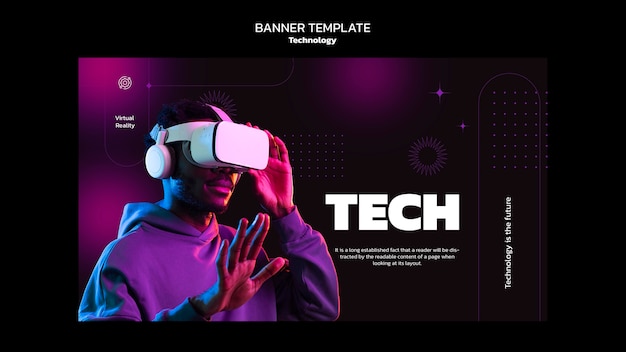 Free PSD gradient technology design template